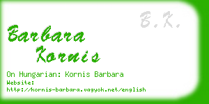 barbara kornis business card